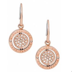 Michael Kors Rose Gold Monogram Earrings